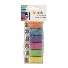 Glass Glitter Shakers - Set of 6's, Assorted Colours